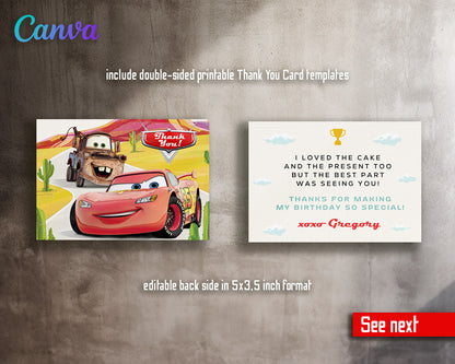 Cars Lightning McQueen customizable invitation template | Share or Print | boy | KC879