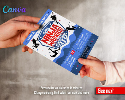 American Ninja Warrior customizable invitation template | Share or Print |  | TI959