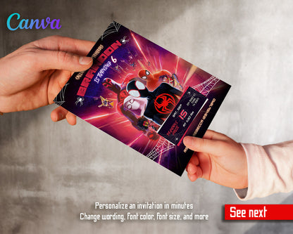 Spider Man Across the Spider-Verse customizable invitation template | Share or Print | boy | DW355