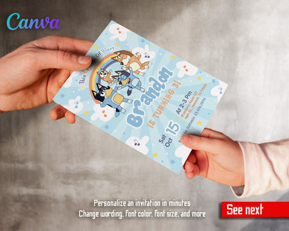 Bluey Bingo customizable invitation template | Share or Print |  | VH884