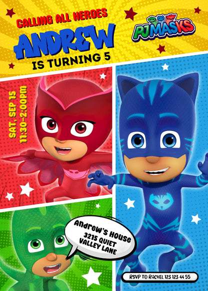 PJ Masks customizable invitation template | Share or Print | | NH864