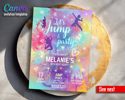 Trampoline Jump Party  customizable invitation template | Share or Print |  | ZA575