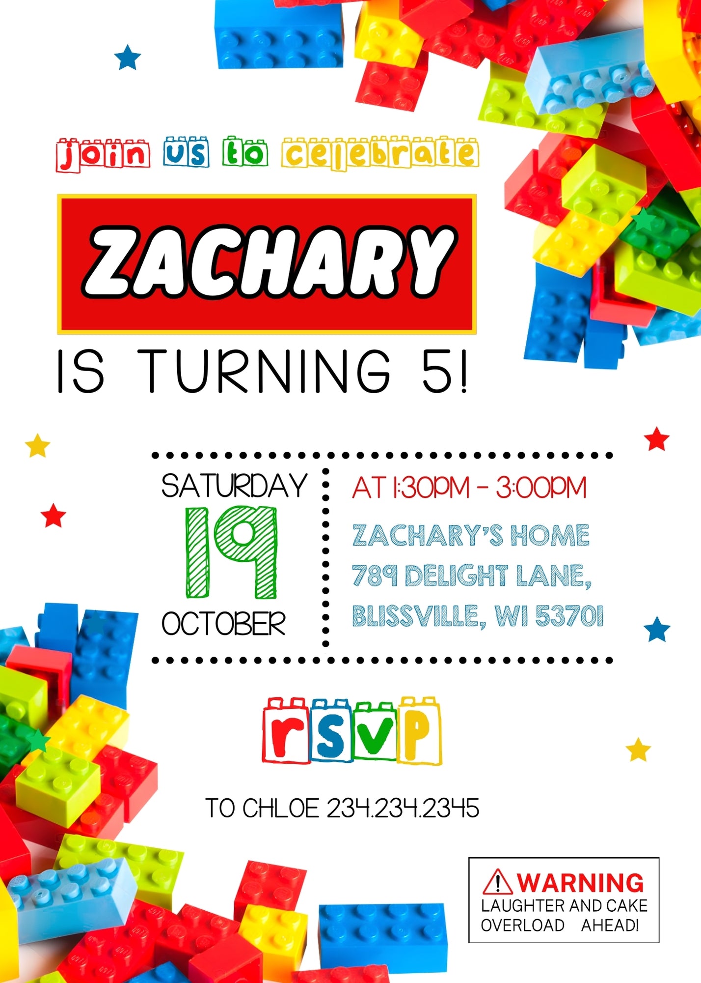 Lego customizable invitation template | Share or Print |  | PV651