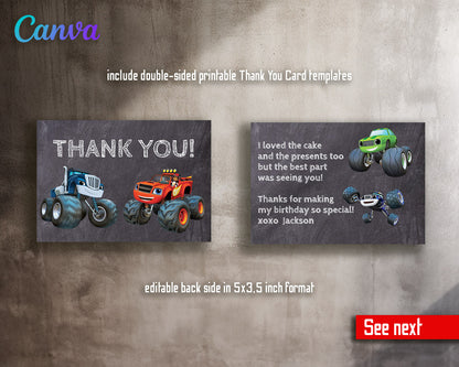 Blaze Monster Machines Trucks  customizable invitation template | Share or Print | boy | FK290