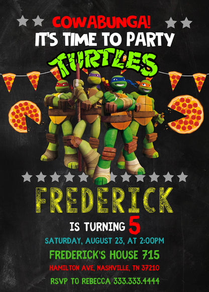 Teenage Mutant Ninja Turtles, TMNT customizable invite template boy | instant download | Share or Print | AE905