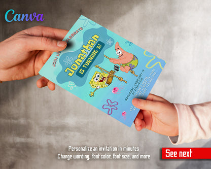 SpongeBob SquarePant customizable invitation template | Share or Print |  | GR755