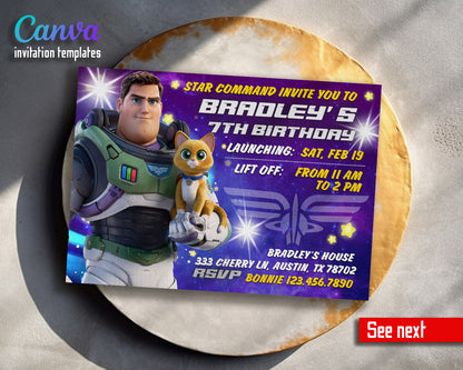 Buzz Lightyear Toy Story customizable invitation template | Share or Print | boy | MG736