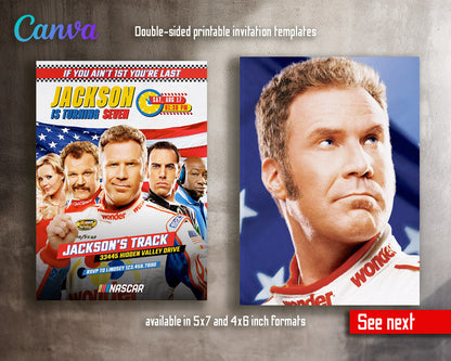 Nascar Ricky Bobby  customizable invitation template | Share or Print | boy | QA680