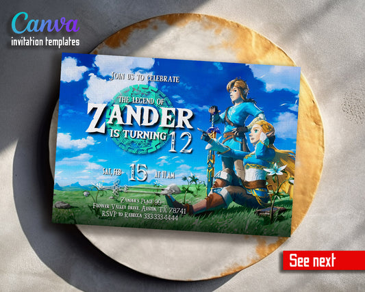 Legend of Zelda  customizable invitation template | Share or Print |  | DR800