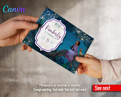 Wish Magic Asha customizable invitation template | Share or Print | girl | HH971