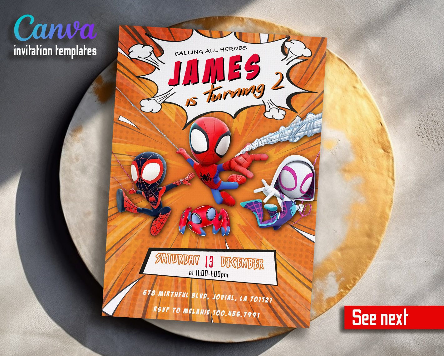 Spidey and His Amazing Friends customizable invitation template | Share or Print | boy | LG488