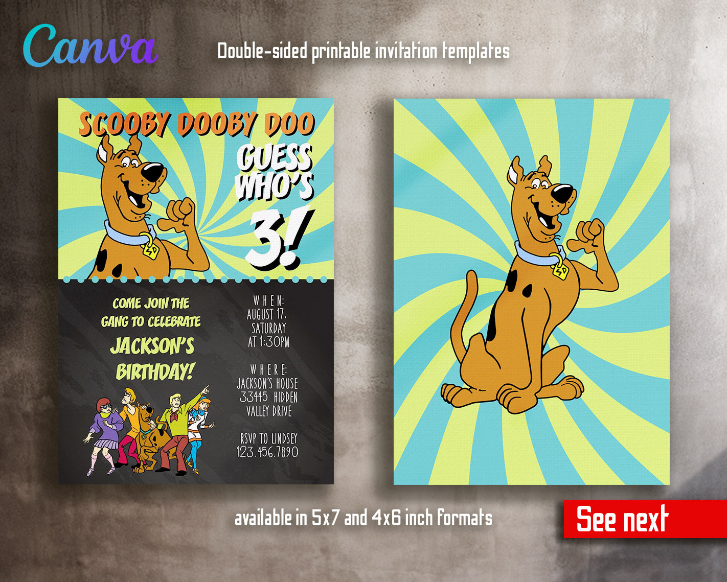 Scooby-Doo customizable invitation template | Share or Print |  | GQ002