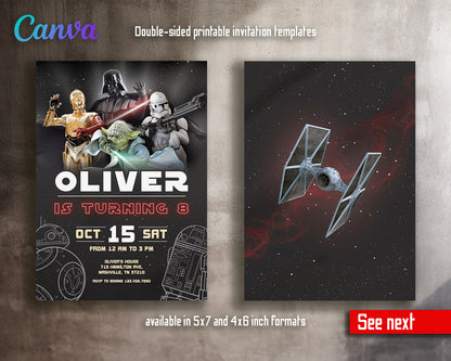 Star Wars Darth Vader  customizable invitation template | Share or Print | boy | UJ666