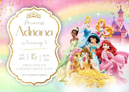 Princess Disney customizable invite template girl | instant download | Share or Print | OH948