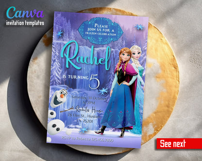 Frozen Elsa  customizable invitation template | Share or Print | girl | KA603