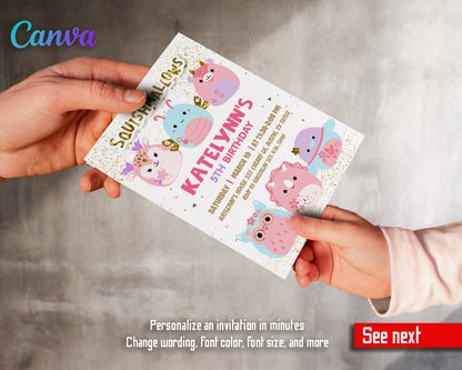 Squishmallows  customizable invitation template | Share or Print |  | TA774