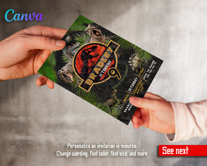 Jurassic Park Dinosaur customizable invitation template | Share or Print |  | LK195