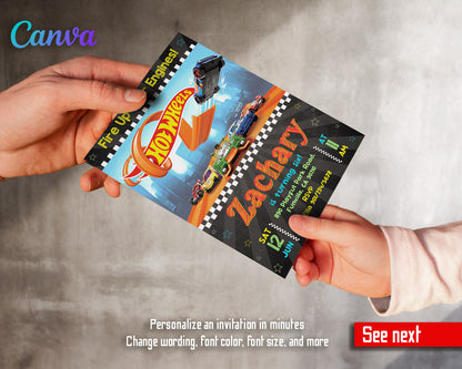 Hot Wheels Racing customizable invitation template | Share or Print | boy | QX205