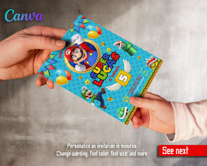 Super Mario Bros  customizable invitation template | Share or Print |  | UZ171