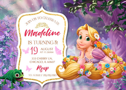 Rapunzel Princess Tangled customizable invitation template | Share or Print | girl | SC132