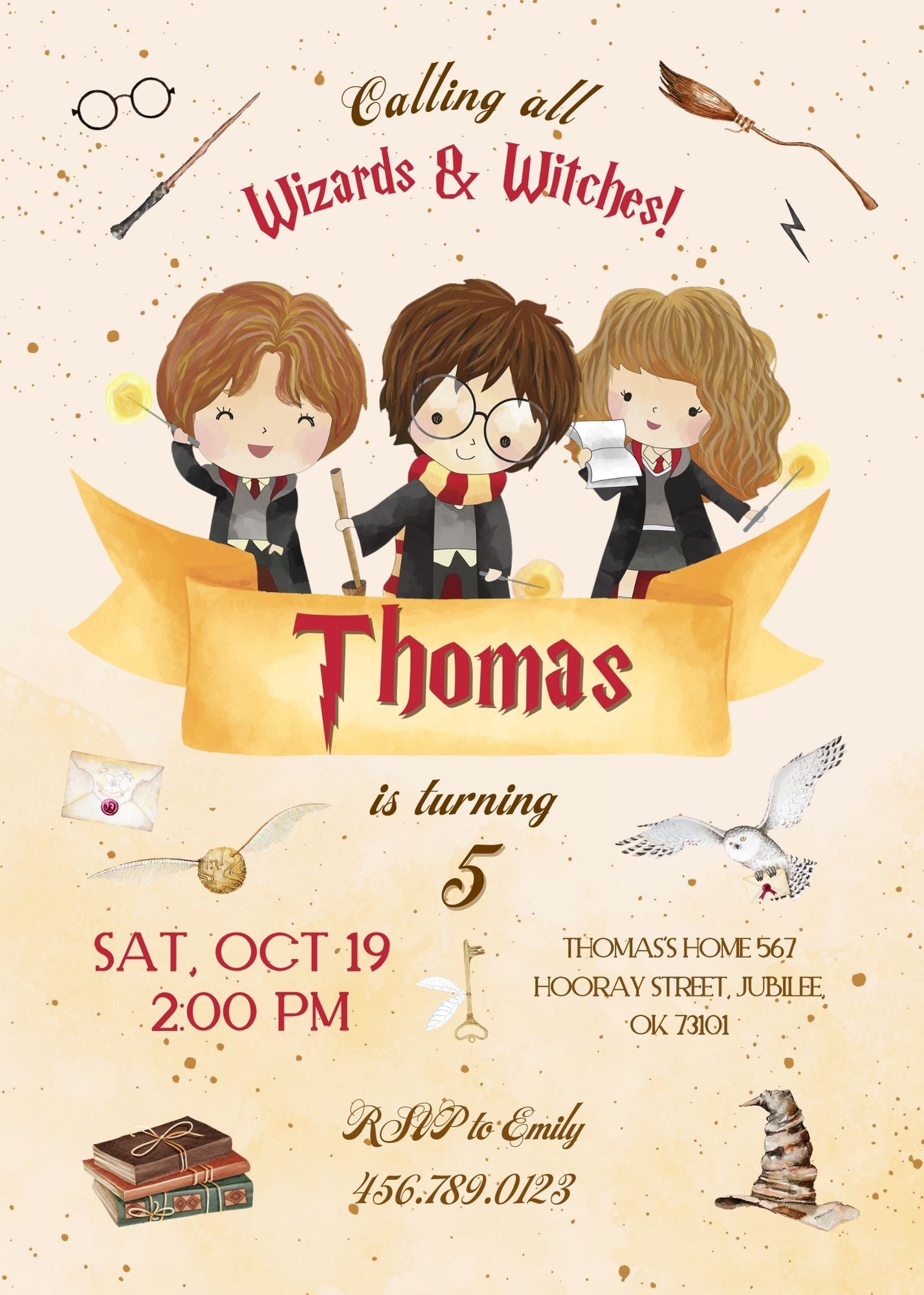 Harry Potter  customizable invitation template | Share or Print |  | FL672