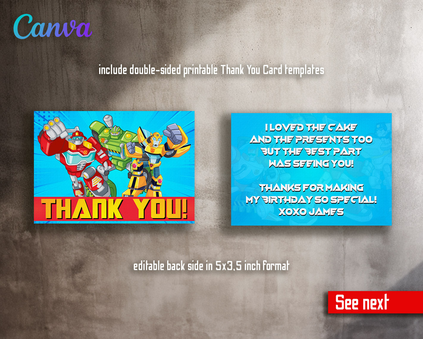 Transformers Rescue Bots customizable invitation template | Share or Print | boy | TD249