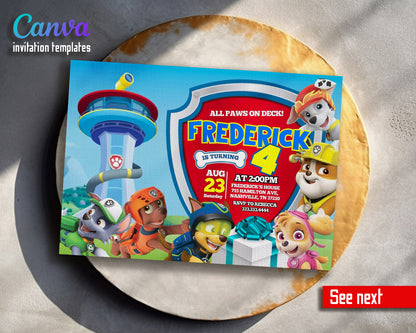 PAW Patrol customizable invitation template | Share or Print | | SK573