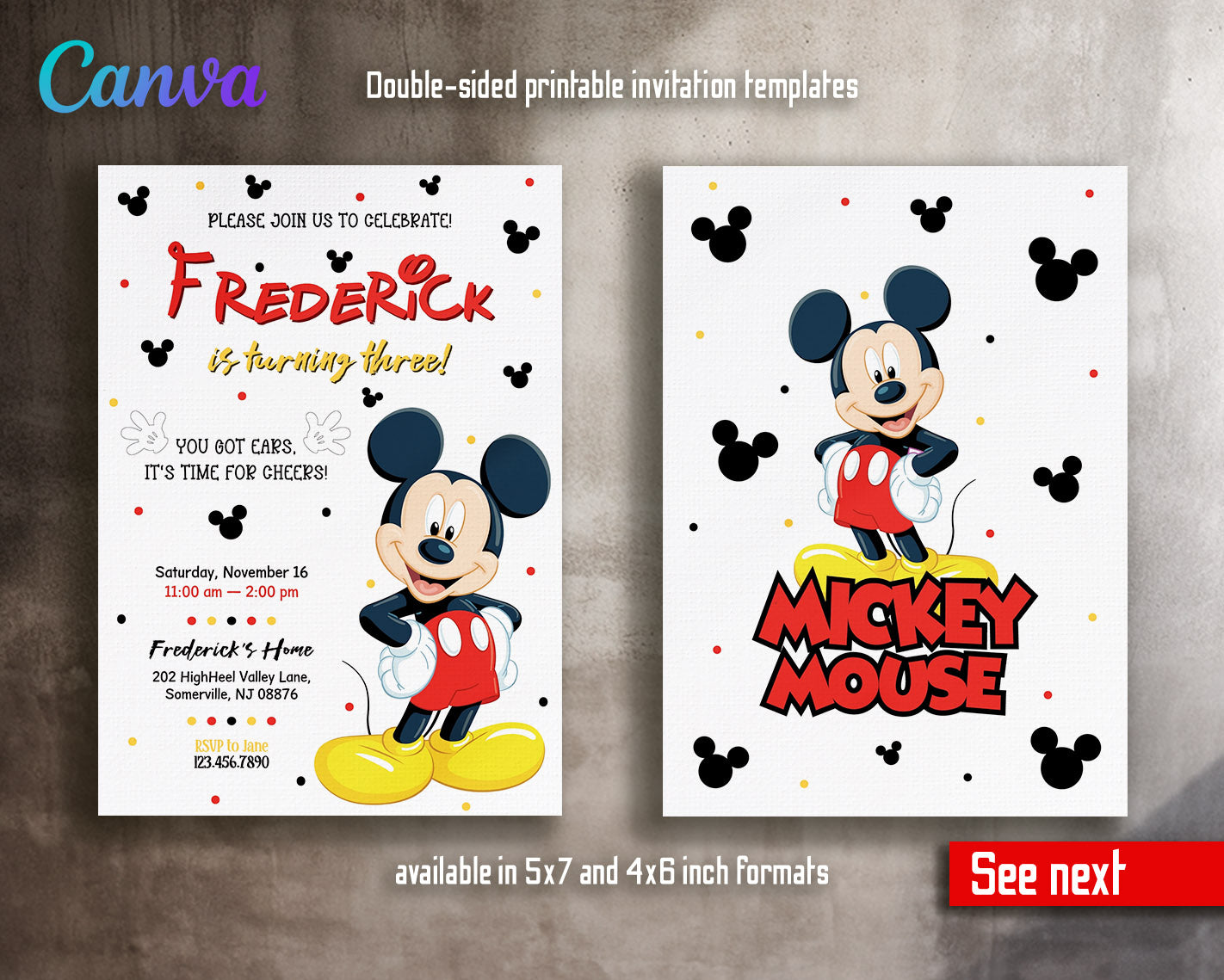 Mickey Mouse Clubhouse customizable invitation template | Share or Print |  | CN680