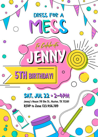 Art Party customizable invitation template | Share or Print | girl | YI515