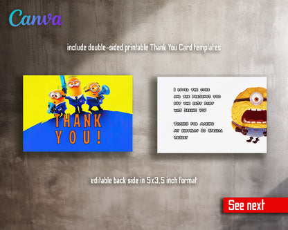 Despicable Me Minions  customizable invitation template | Share or Print |  | EO254