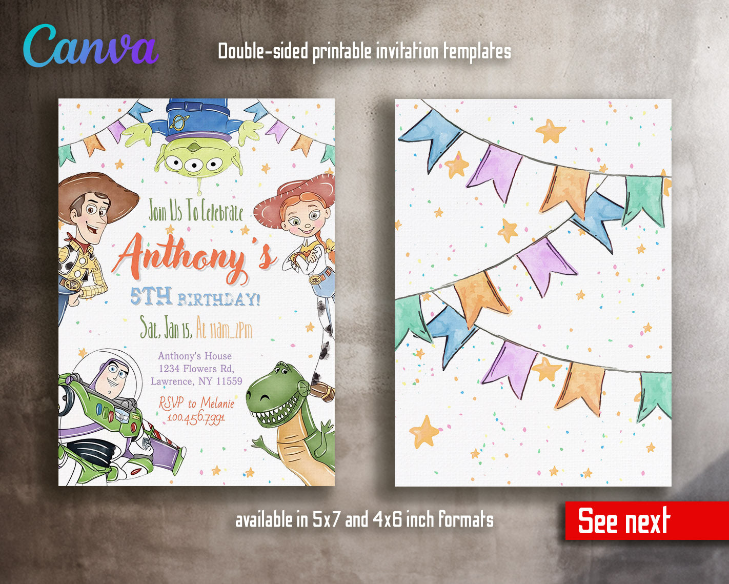 Toy Story Woody  customizable invitation template | Share or Print |  | SF817