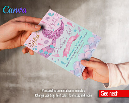 The Little Mermaid Ariel customizable invitation template | Share or Print | girl | FO398