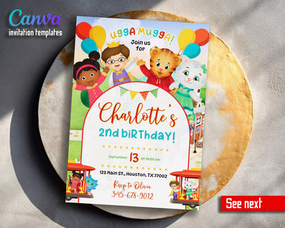 Daniel Tiger's Neighborhood  customizable invitation template | Share or Print |  | VF977