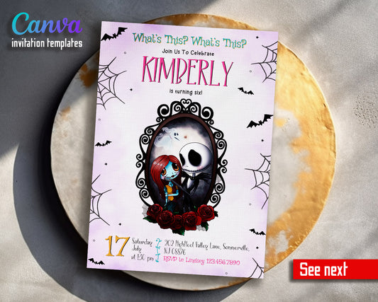 The Nightmare Before Christmas Halloween customizable invitation template | Share or Print |  | LM877