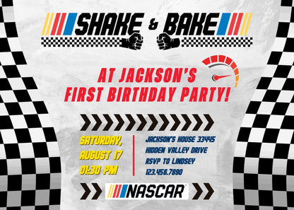 Nascar Ricky Bobby  customizable invitation template | Share or Print | boy | ME620