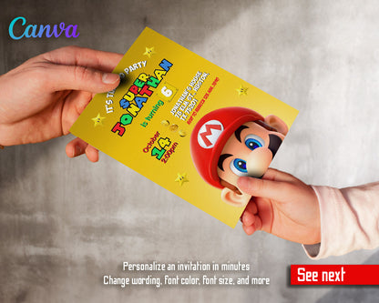 Super Mario Bros  customizable invitation template | Share or Print |  | JA778