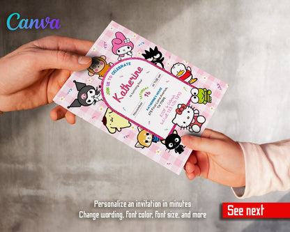 Hello Kitty Sanrio customizable invitation template | Share or Print | | RV208