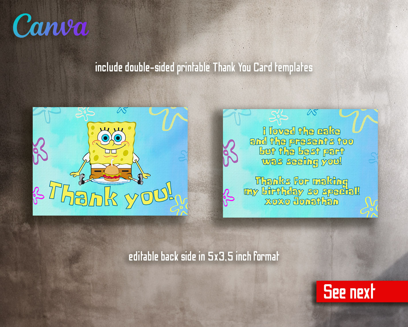 SpongeBob SquarePant customizable invitation template | Share or Print |  | GR755