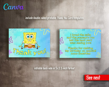 SpongeBob SquarePant customizable invitation template | Share or Print |  | GR755