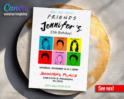 Friends TV Show customizable invitation template | Share or Print |  | RK915