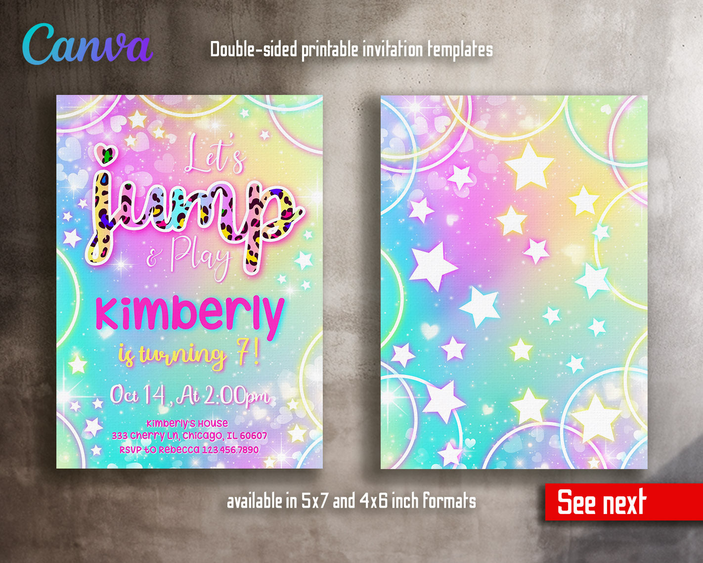 Trampoline Jump Party  customizable invitation template | Share or Print |  | TO900