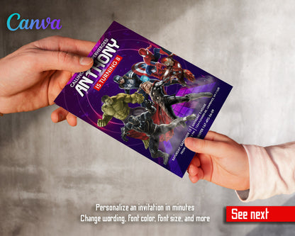 Avengers Marvel Superhero  customizable invitation template | Share or Print | boy | RM125