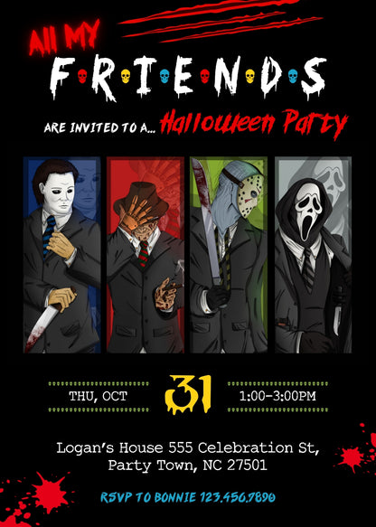 Horror Killer Movie Party  customizable invitation template | Share or Print |  | CS328