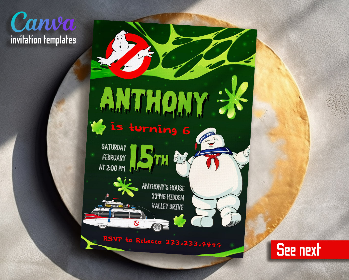 Ghostbusters  customizable invitation template | Share or Print |  | UY699