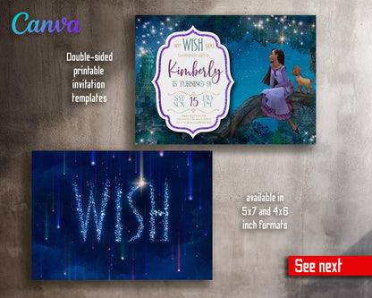 Wish Magic Asha customizable invitation template | Share or Print | girl | HH971