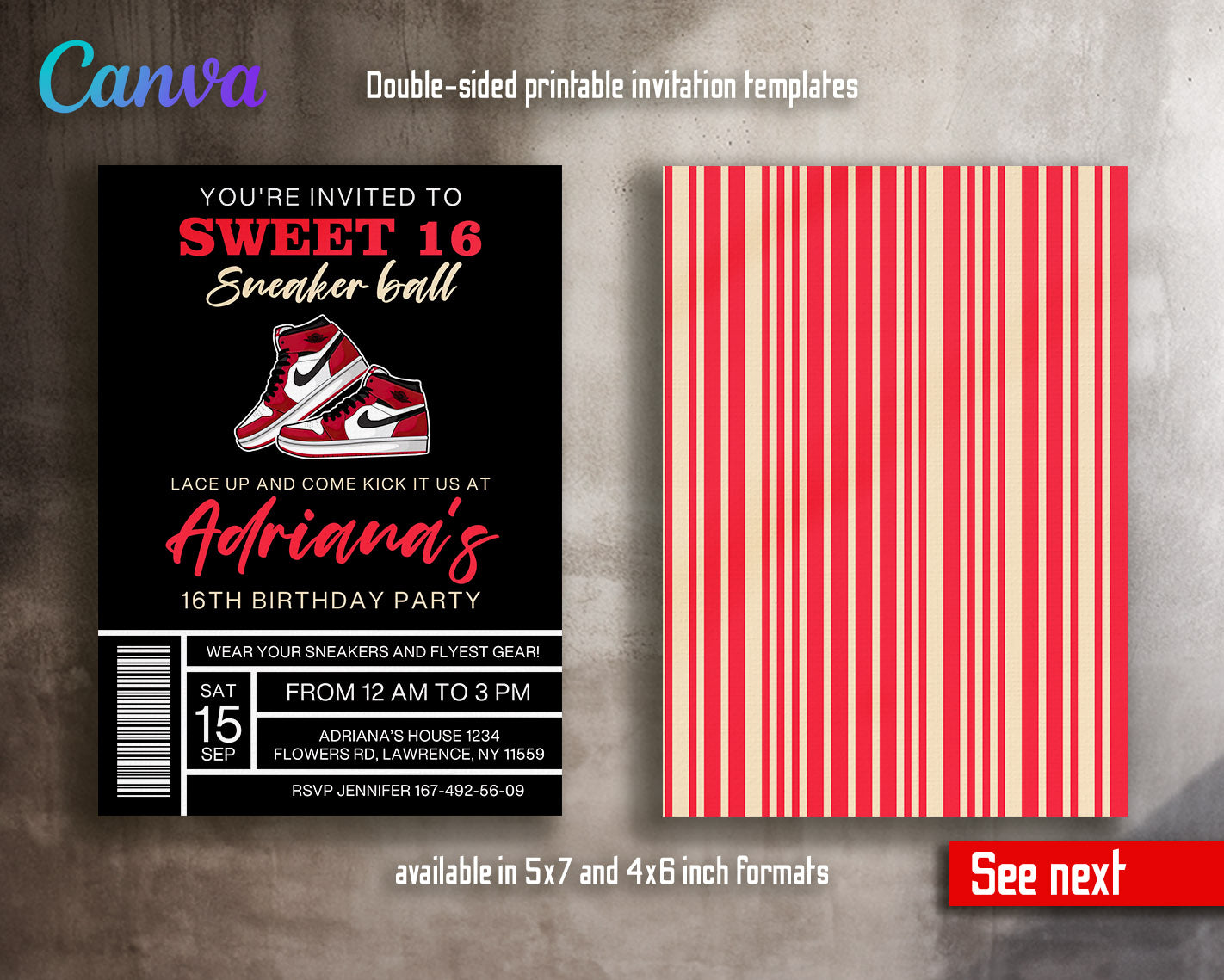 Sneaker Ball Air Jordan Nike customizable invitation template | Share or Print |  | TQ465