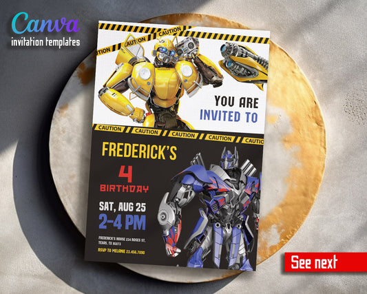 Transformers Rescue Bots  customizable invitation template | Share or Print | boy | XG333