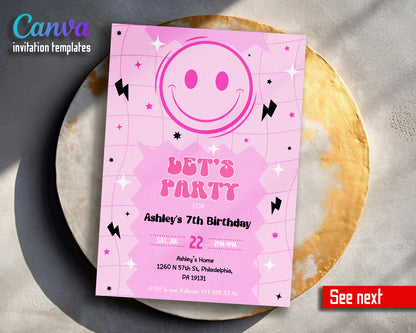 Smiley Face customizable invitation template | Share or Print |  | HU120