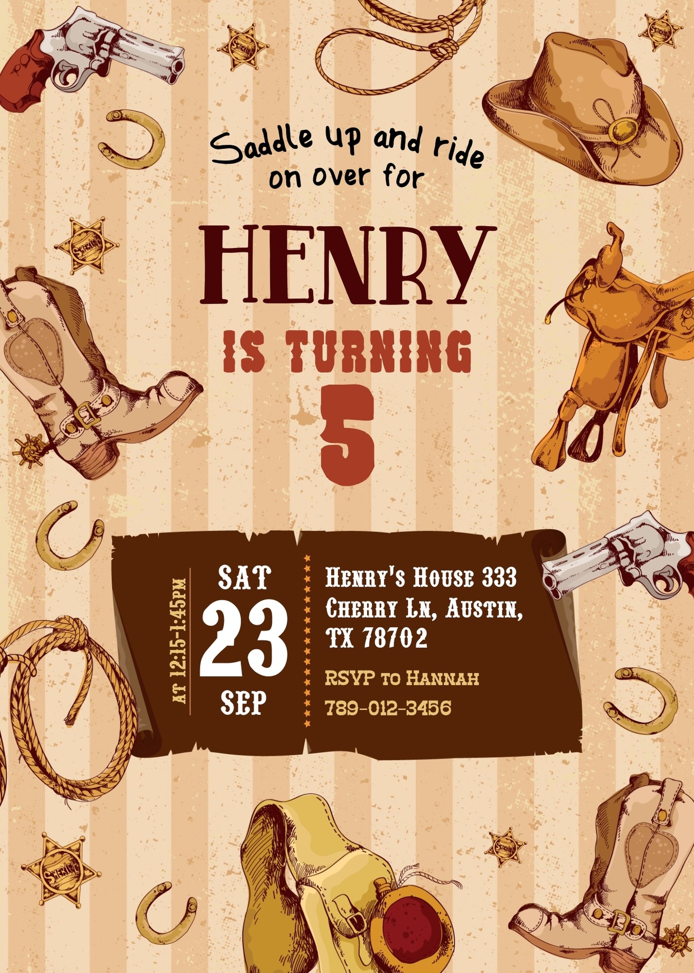 Cowboy Rodeo customizable invitation template | Share or Print | boy | LQ272