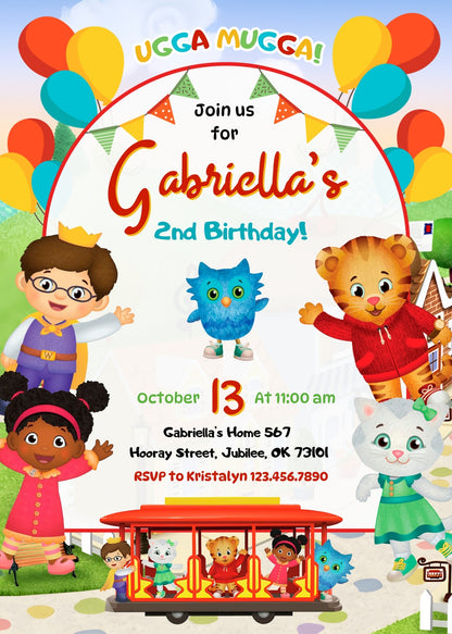 Daniel Tiger's Neighborhood  customizable invitation template | Share or Print |  | PX831